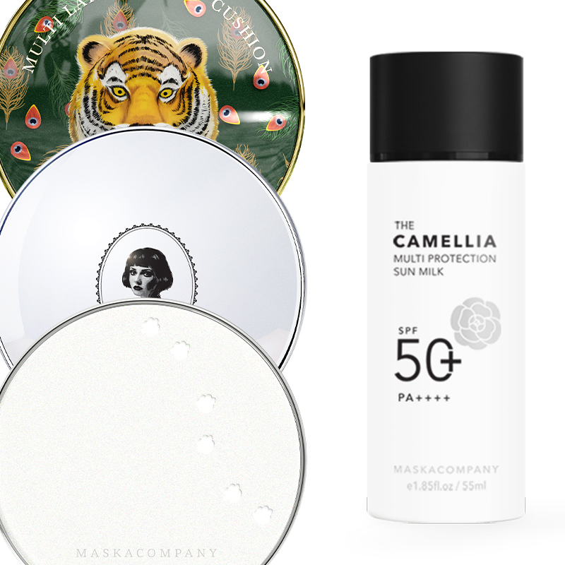 【セット】クッションファンデーション+サンブロックミルクSPF50+PA++++ マスカカンパニー